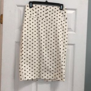 Black/cream polka dot pencil skirt sz 6